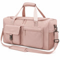 Borsa da viaggio 50 x 25 x 28 cm in tessuto rosa cipria con tracolla regolabile e tasche