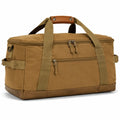 Borsa da viaggio 50 cm in tessuto kaki con finiture marroni - stile funzionale