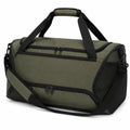 Borsone sportivo 50×25×28 cm in tessuto verde oliva e nero con tracolla regolabile