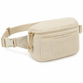 Marsupio 24 x 7 x 14 cm in velluto a coste beige con cintura regolabile