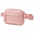 Marsupio 24 x 7 x 15 cm in tessuto sintetico rosa con tasche e cintura regolabile