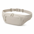 Marsupio 28×7×15 cm beige in materiale sintetico con cintura regolabile e tasche con zip