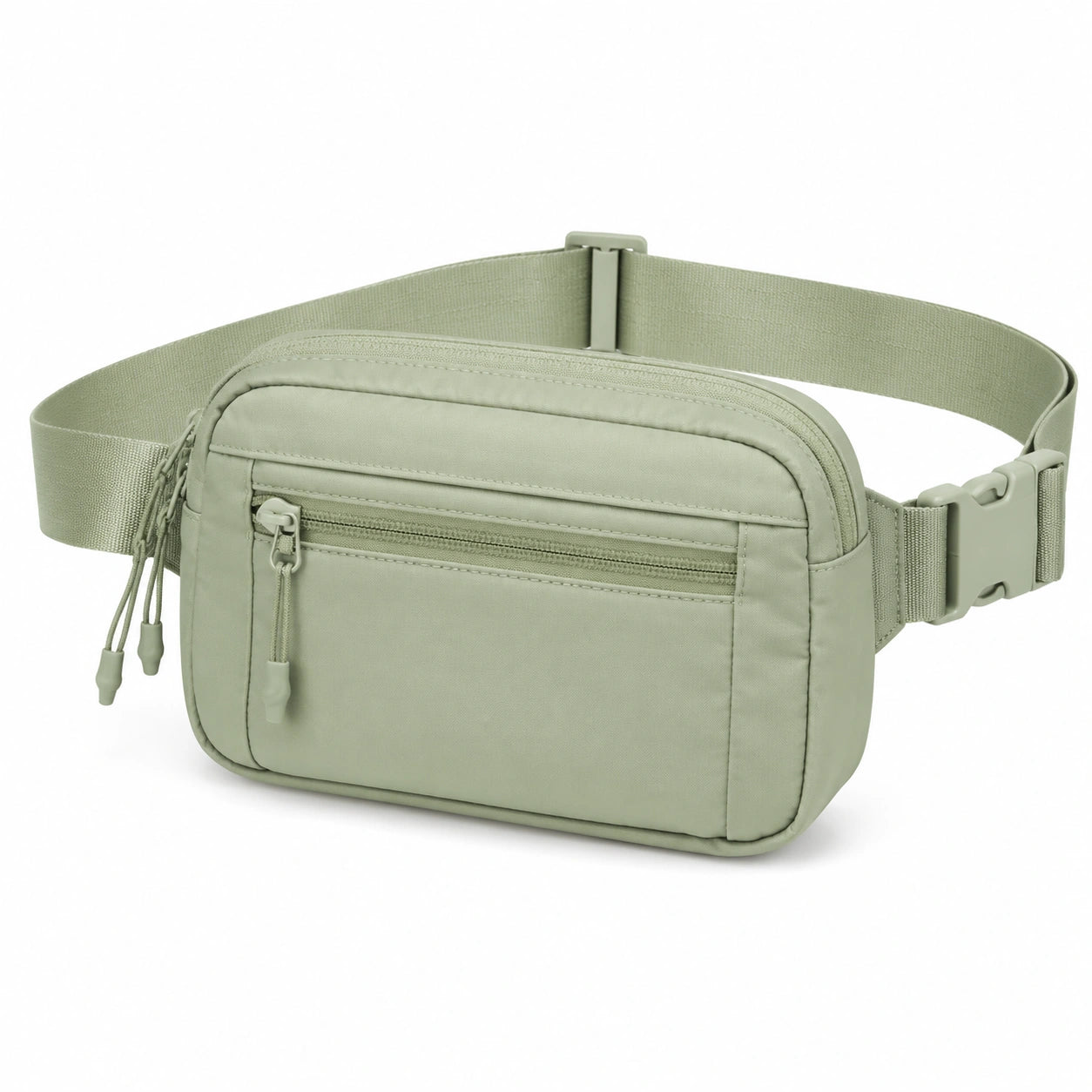 Marsupio 25 x 7 x 16 cm in tessuto sintetico verde salvia per uso quotidiano con tasca frontale
