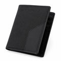 Portafoglio uomo 12 x 9.5 x 2 cm in materiale sintetico e tessuto nero pieghevole con portatessere