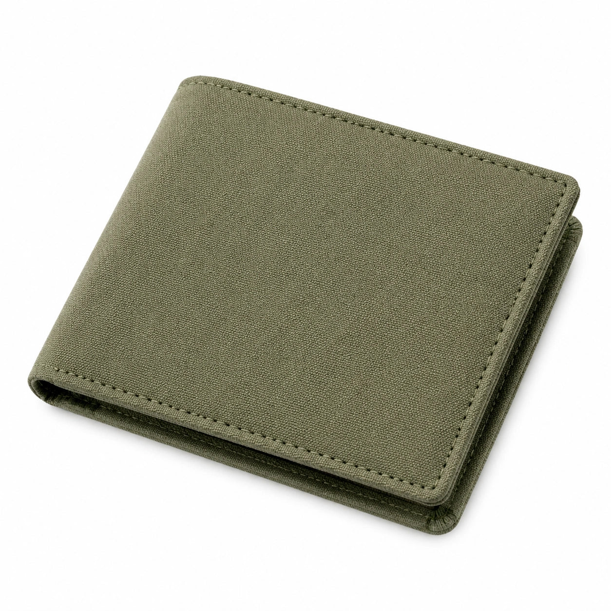 Portafoglio da uomo 12 x 9.5 cm in tessuto verde oliva - pieghevole compatto