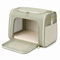 Trasportino per animali 45 x 28 x 30 cm in tessuto verde salvia con rete - pieghevole ventilato
