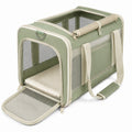 Trasportino per animali 45×28×30 cm in tessuto verde con rete traspirante e tracolla
